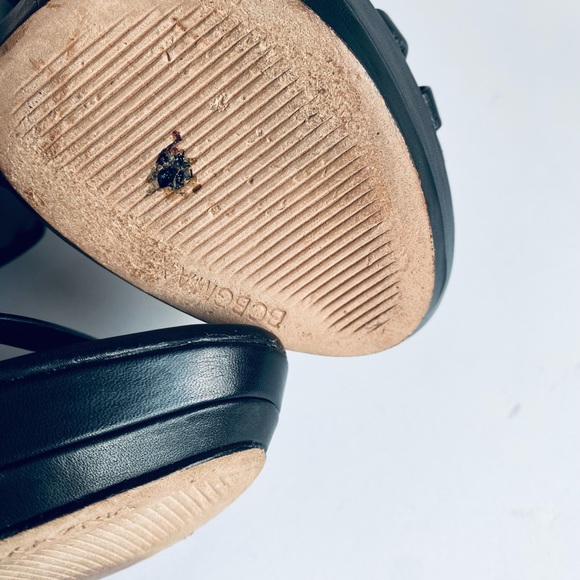 BCBGmaxazria Black Ferned Mesh Cuff Sandals Platforms - Picture 8 of 8